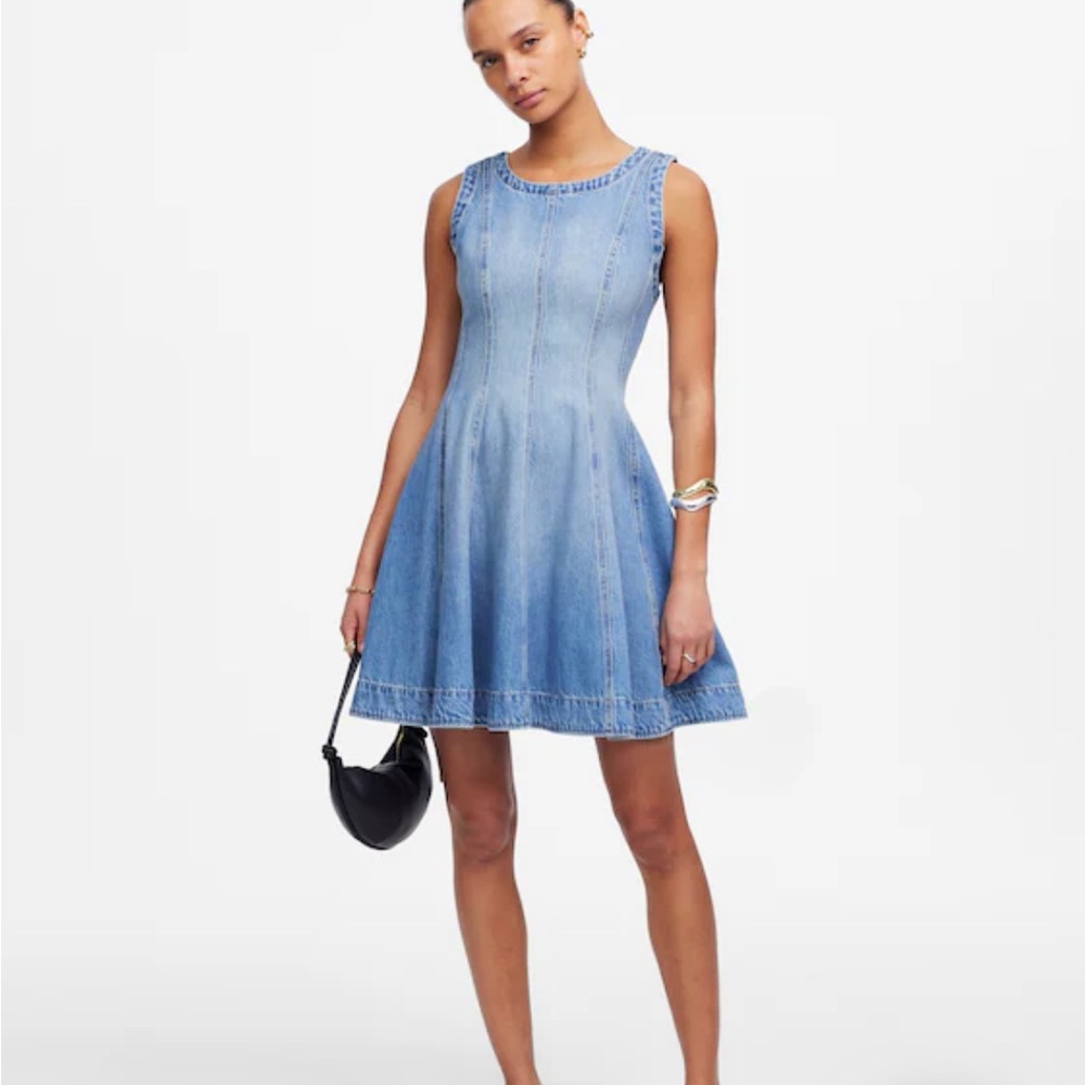 Madewell Circle Mini Dress: Airy Denim Edition small